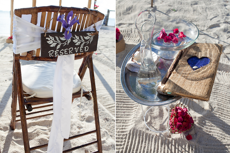 Beach wedding details